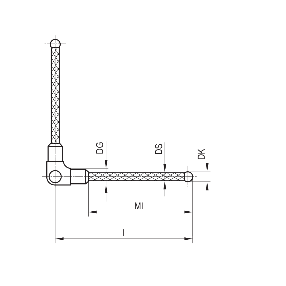 Drawing of product SC M3 030 05 040/90°