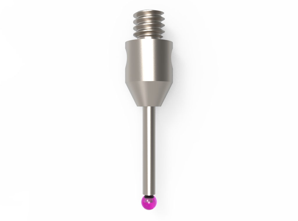 Straight Stylus; base: stainless steel; stem: carbide; ball: ruby