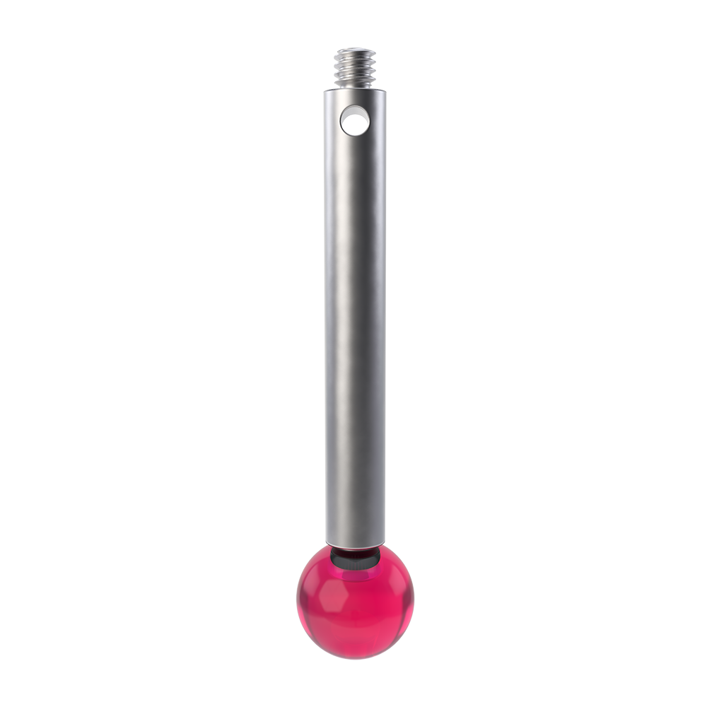 Straight Stylus; base: stainless steel; stem: stainless steel; ball: ruby