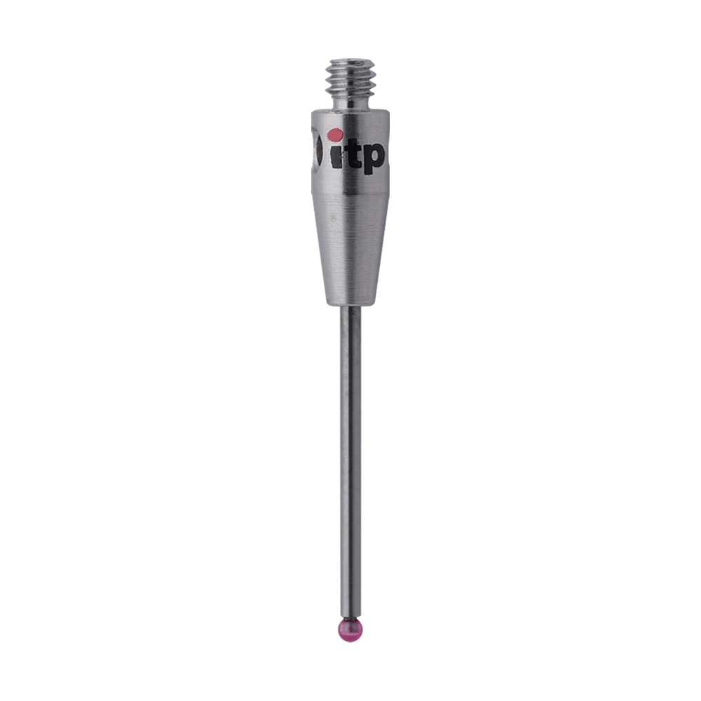 Straight Stylus; base: stainless steel; stem: carbide; ball: ruby